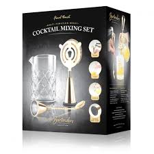 Final Touch Multifunction Brass Cocktail Mixing Set