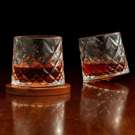 Pirouette Spirale Whiskey Glass with Bamboo Coaster 300 ml, Set of 2