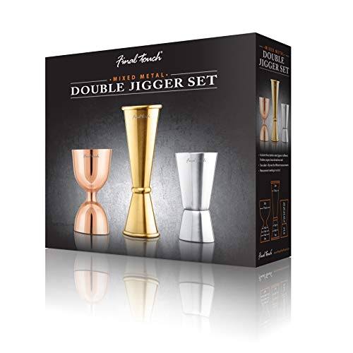 Final Touch Mixed Metal dbl Jigger Set