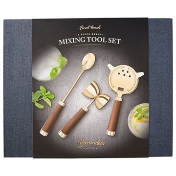 Final Touch Brass Cocktail Mixing Tool Set