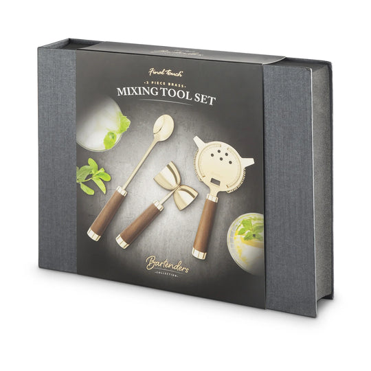 Final Touch Brass Cocktail Mixing Tool Set
