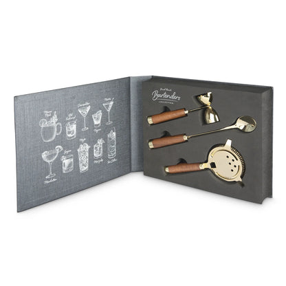 Final Touch Brass Cocktail Mixing Tool Set