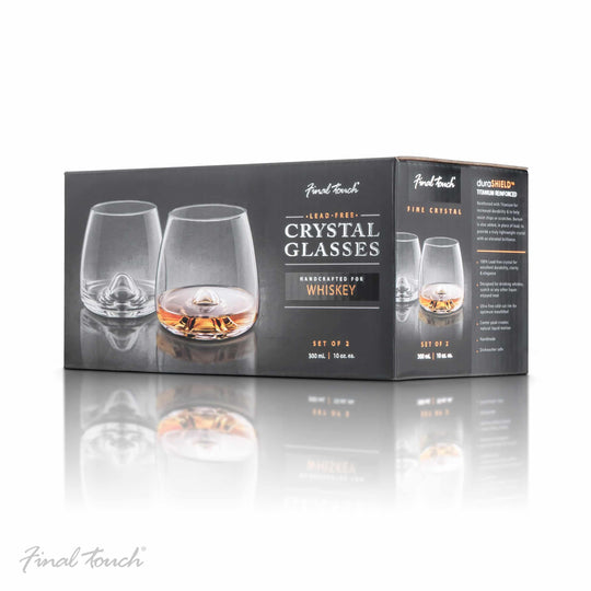 Final Touch 2 Crystal Whiskey Glasses