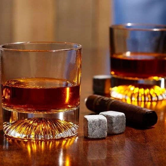 Brilliant Globe Set of 4 Pyramid Old Fashion Whisky Glasses