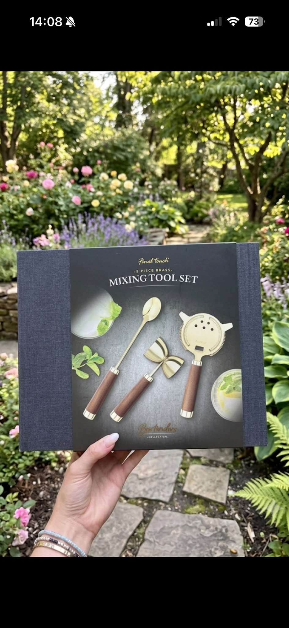 Final Touch Brass Cocktail Mixing Tool Set