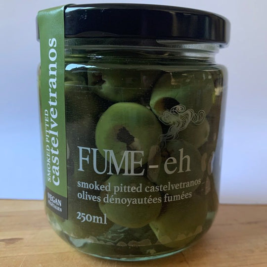 FUME-eh Smoked Pitted Castelvetranos Olives