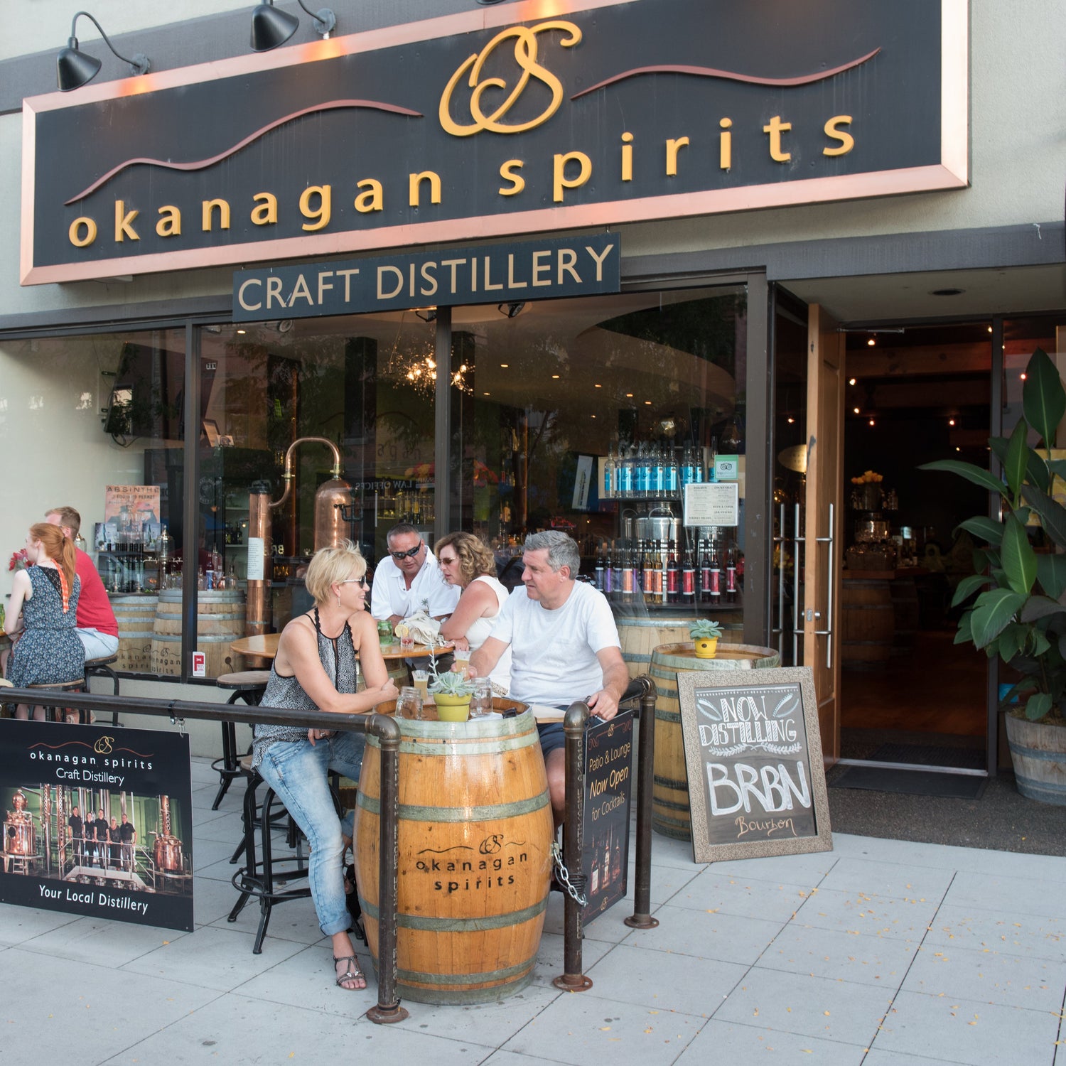 Cocktail patio at Okanagan Spirits Kelowna